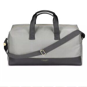Brand New Azzaro Gray Duffle Travel Weekender Zippered Gym Bag Crossbody Strap